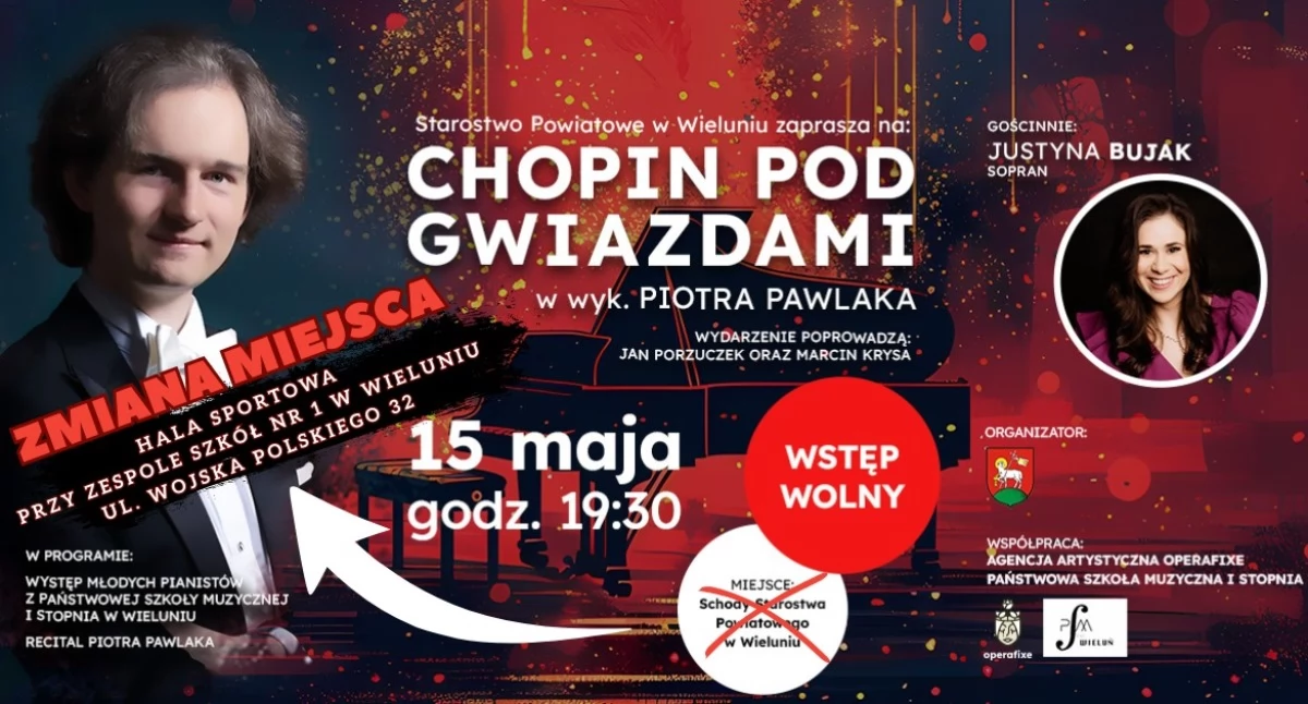 koncert, Muzyczny wieczór gwiazdami wraca Wielunia Koncert schodach przed Starostwem - zdjęcie, fotografia