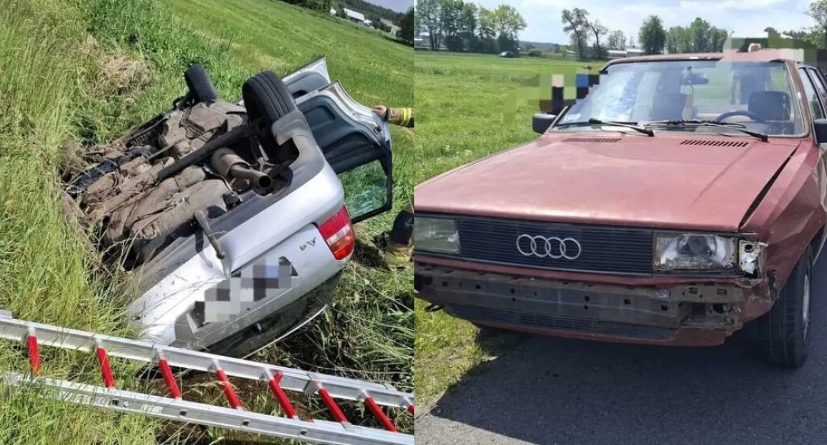Na zdjęciu miejsce wypadku w Galewicach / Fot. KPP Wieruszów