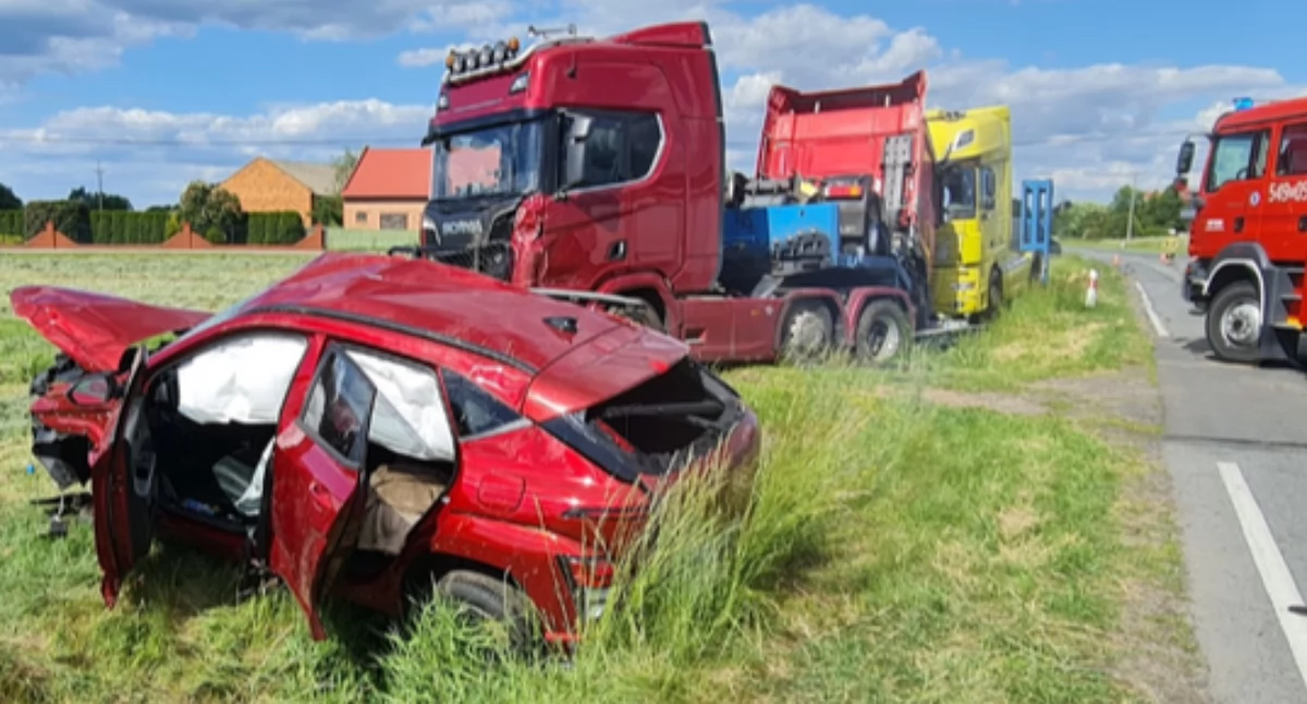 Na zdjęciu miejsce wypadku / Fot. KPP Ostrzeszów
