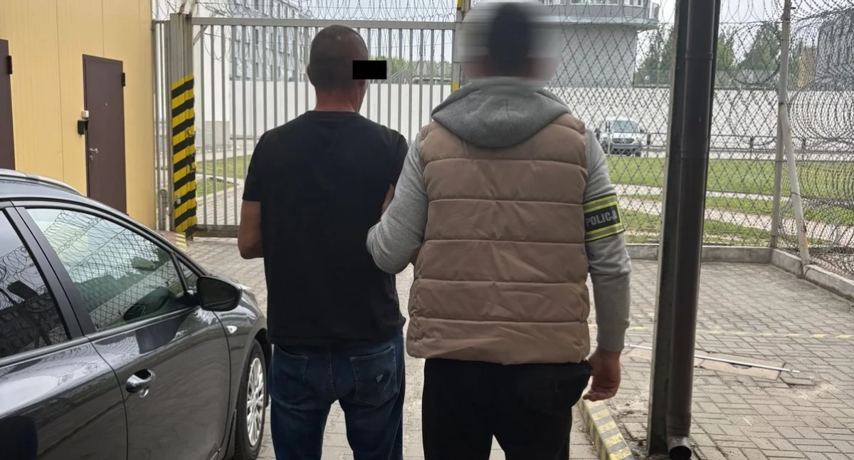 Na zdjęciu zatrzymany 46-latek / Fot. KMP Łódź