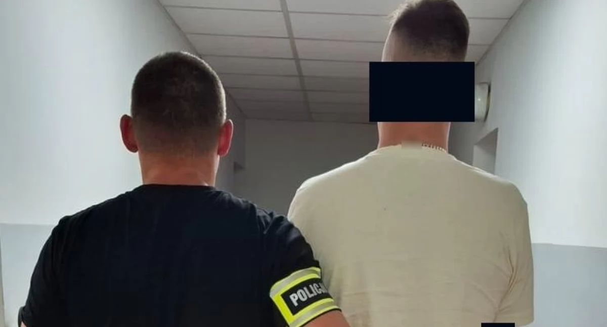 Na zdjęciu zatrzymany 33-latek / Fot. KPP Łęczyca
