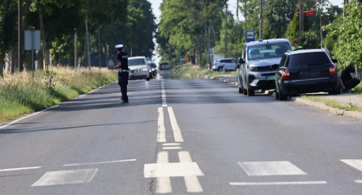 Na zdjęciu miejsce wypadku w Makowiskach / Fot. KPP Pajęczno 