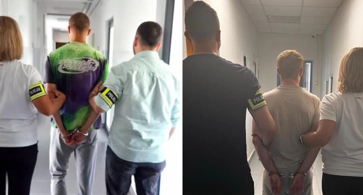 Na zdjęciu zatrzymani mężczyźni / Fot. KPP Bełchatów 