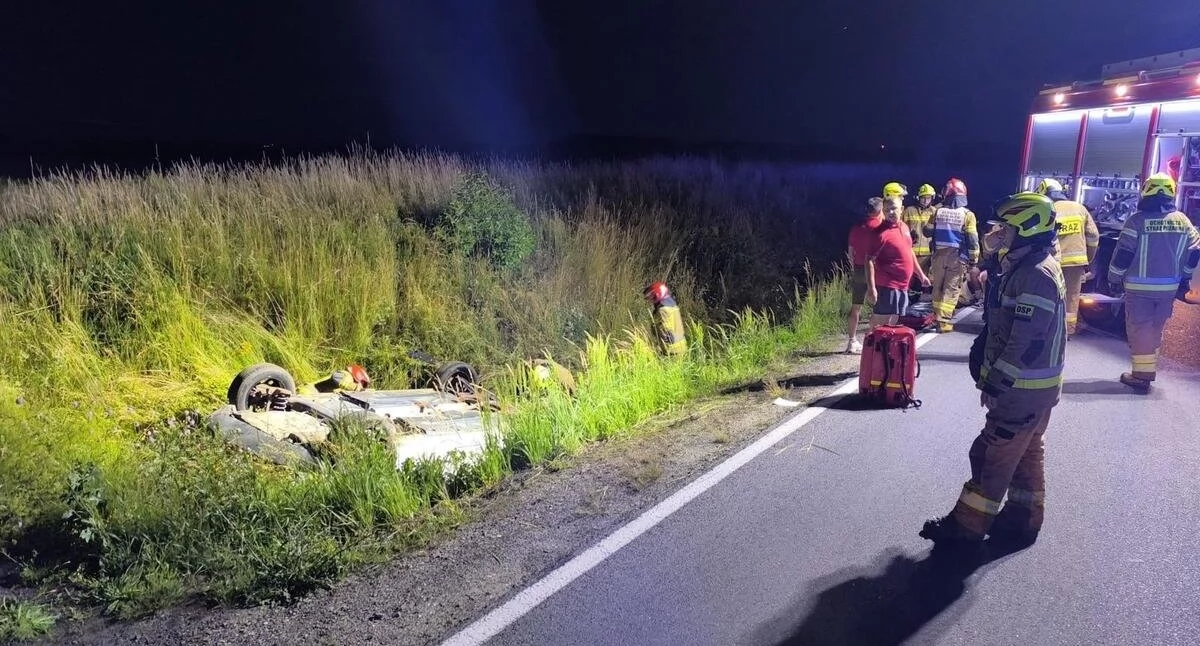 Na zdjęciu miejsce zdarzenia w Gołkowicach / Fot. Facebook / KPP Kluczbork