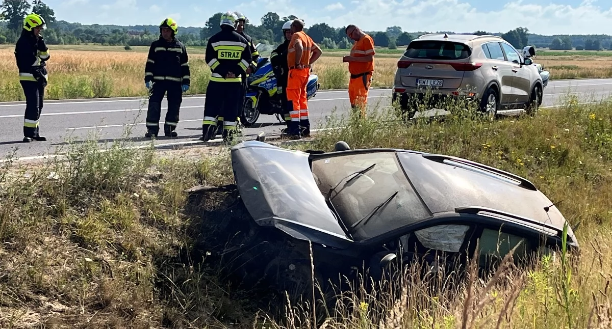 Zdjęcie pokazuje wypadek w Masłowicach. / Fot.: Adam Adrjanek