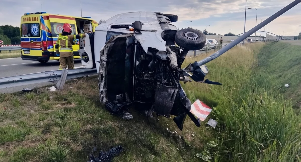 Na zdjęciu miejsce wypadku na trasie S8 / Fot. KPP Łask
