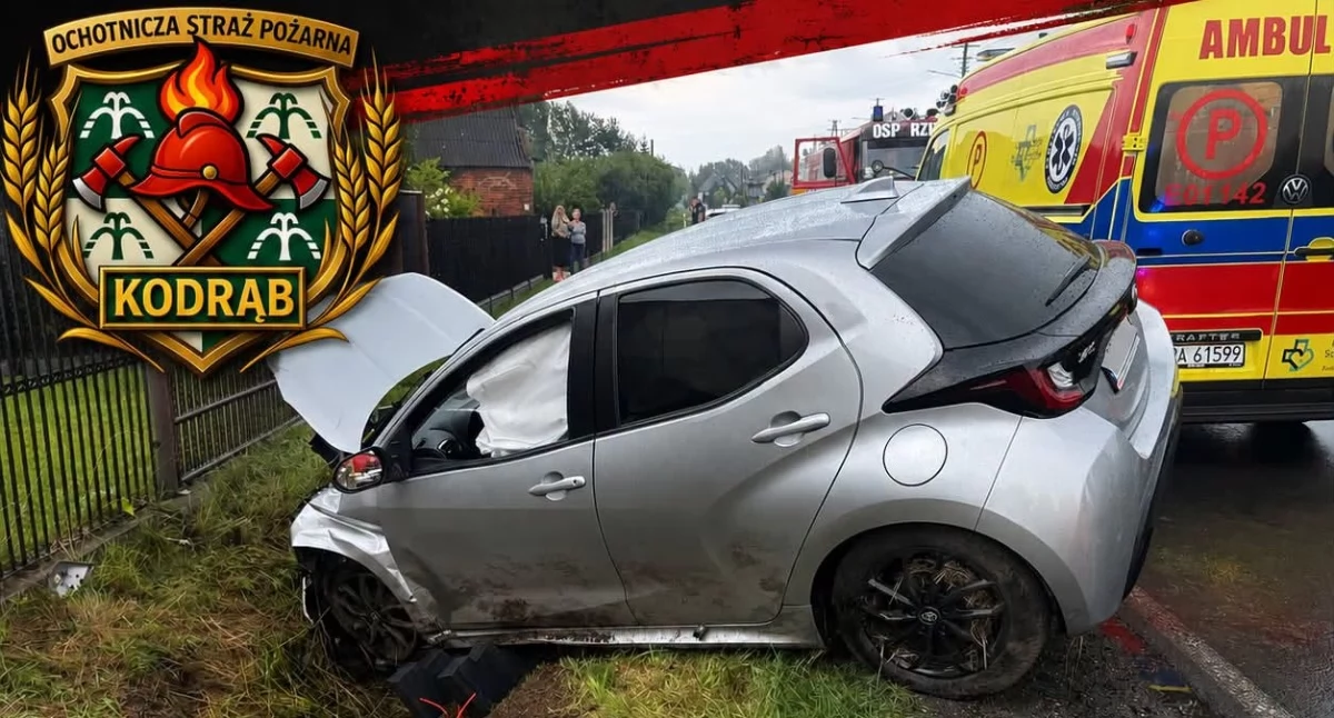 Na zdjęciu miejsce wypadku w Rzejowicach / Fot. Facebook / OSP Kodrąb