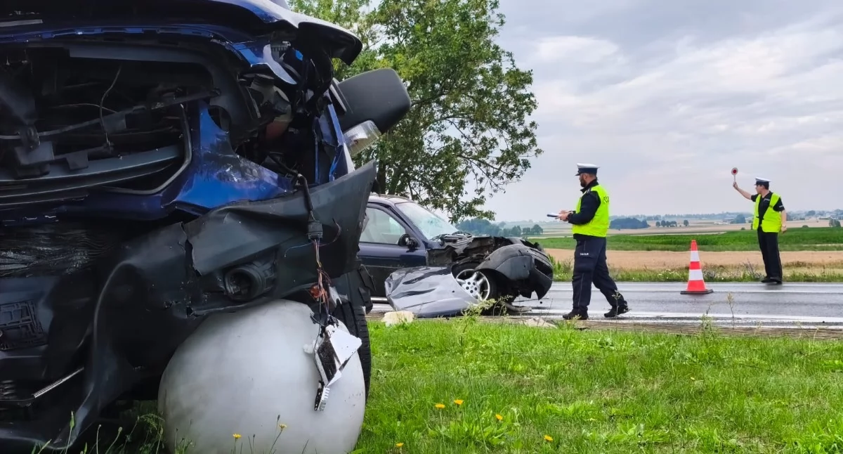 Na zdjęciu wypadek w m. Rychłowice pod Wieluniem / fot.: Joanna Major