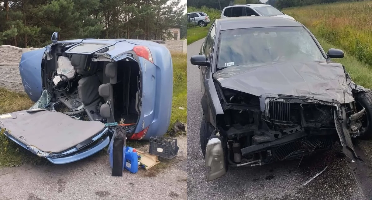 Na zdjęciu miejsce wypadku w miejscowości Mrówna / Fot. Facebook / OSP Wartkowice