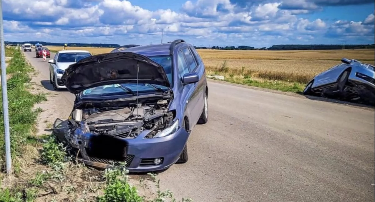 Zdjęcie z miejsca kolizji/fot.: OSP KSRG Biała
