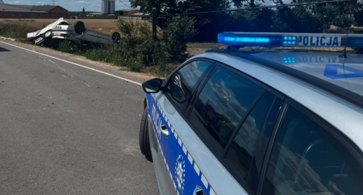 Na zdjęciu miejsce wypadku / Fot. KMP Piotrków Trybunalski 