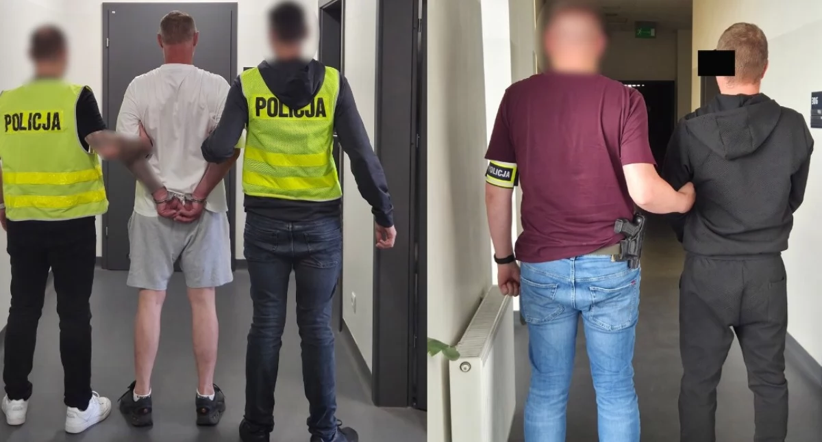Na zdjęciu zatrzymani mężczyźni / Fot. KMP Łódź