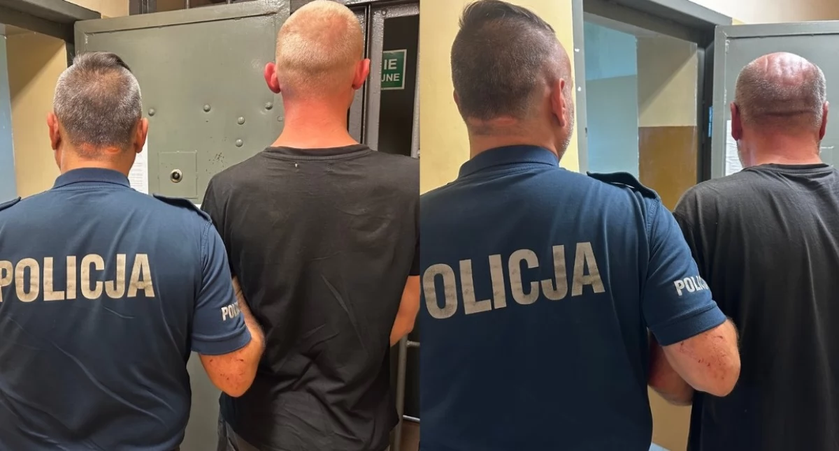 Na zdjęciu zatrzymani mężczyźni / Fot. KPP Bełchatów