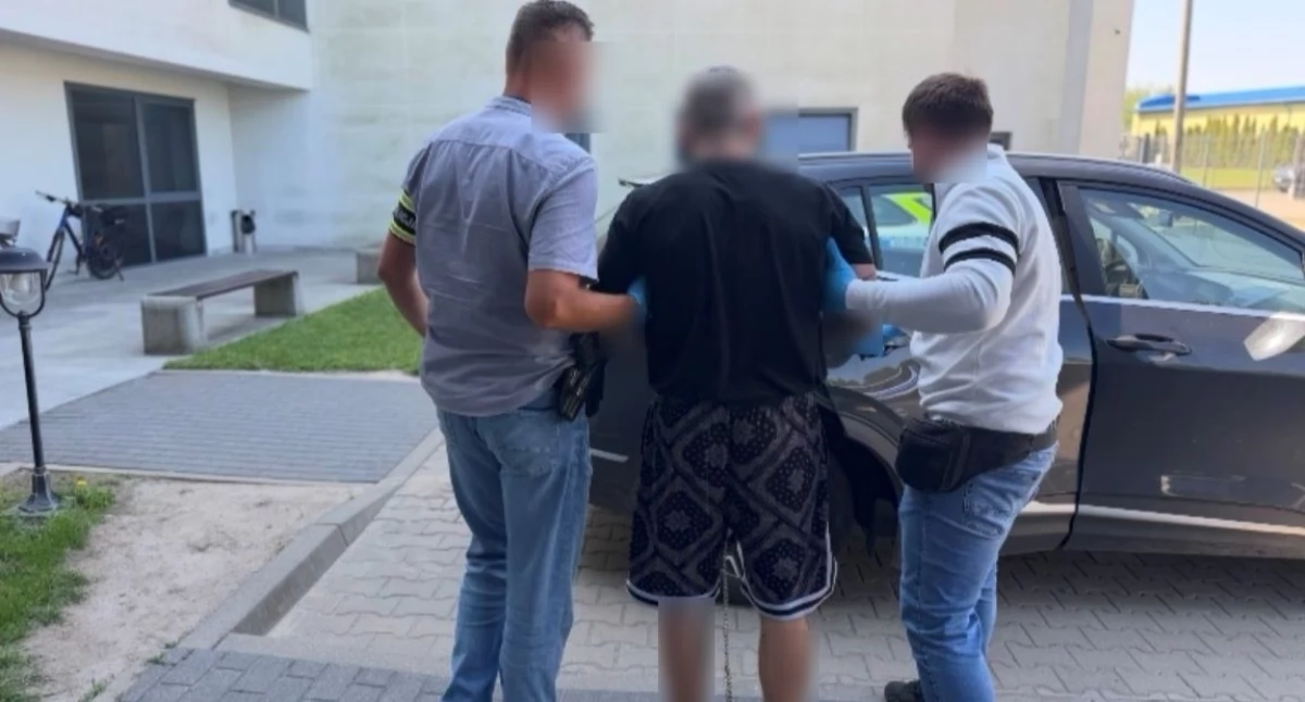 Na zdjęciu zatrzymany mężczyzna / Fot. KPP Poddębice