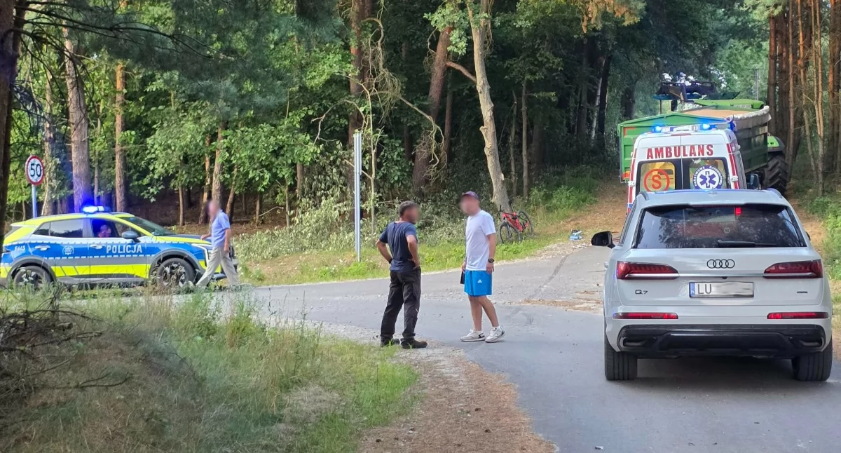 Wypadek w m. Motyl w gminie Mokrsko / fot.: Sławomir Rajch