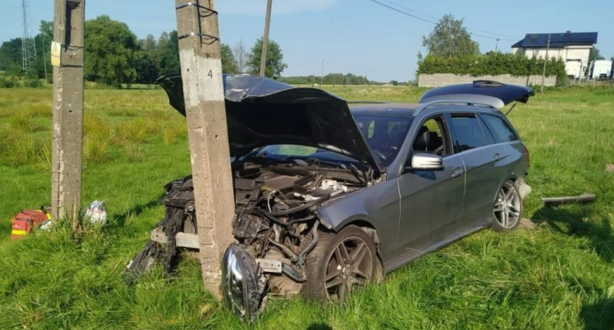 Zdjęcie z kolizji / fot.: OSP Adamów