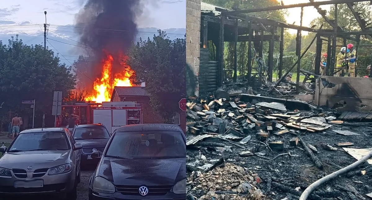 Zdjęcie z miejsca pożaru/fot.: OSP KSRG Osjaków oraz kulisy.net