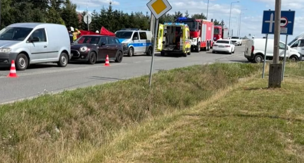 Na zdjęciu miejsce wypadku / Fot. Facebook / OSP KSRG Chorzęcin 