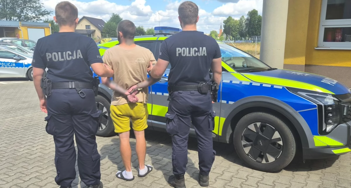 Na zdjęciu zatrzymany 29-latek / Fot. KPP Wieruszów