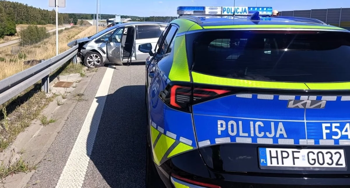 Na zdjęciu miejsce wypadku na trasie S8 / Fot. KPP Łask