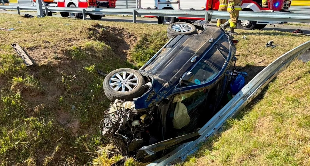 Na zdjęciu miejsce wypadku na trasie S8 / Fot. KPP Łask