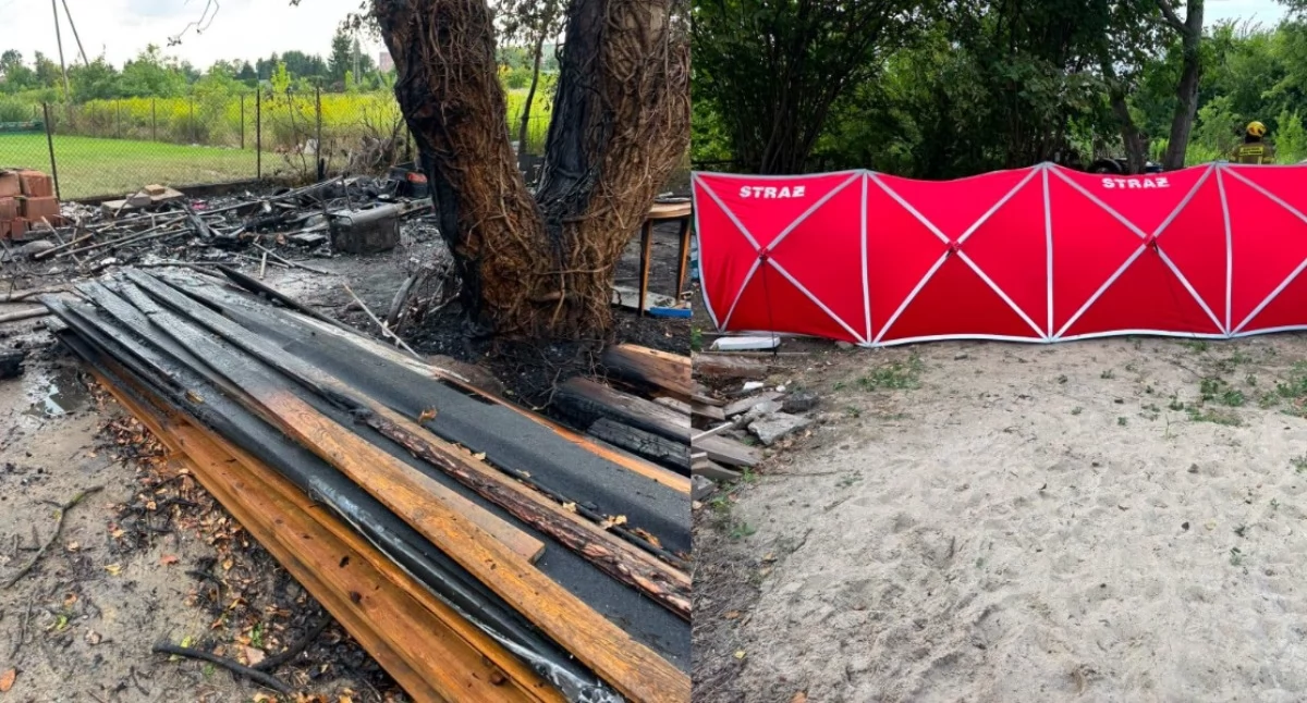 Na zdjęciu miejsce tragicznego pożaru / Fot. Facebook / Jednostka OSP Łowicz