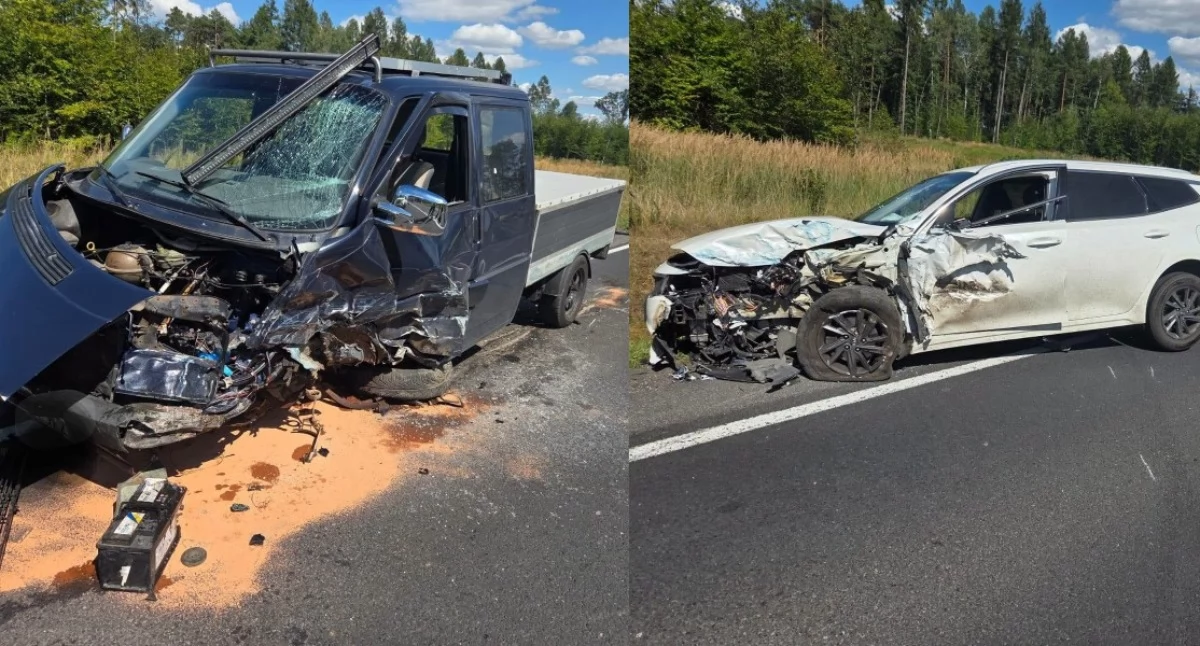 Na zdjęciu miejsce wypadku na drodze krajowej nr 74 / Fot. KMP Piotrków Trybunalski