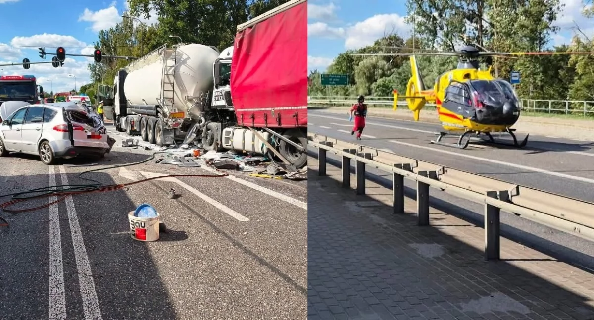 Na zdjęciu miejsce wypadku w miejscowości Włodzimierzów / Fot. Facebook / OSP KSRG Przygłów