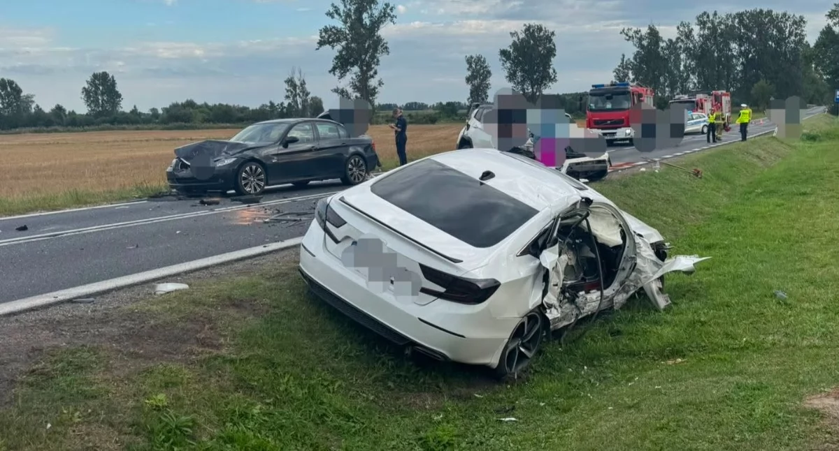 Na zdjęciu miejsce wypadku / Fot. Facebook / Komenda Powiatowa Państwowej Straży Pożarnej w Łęczycy