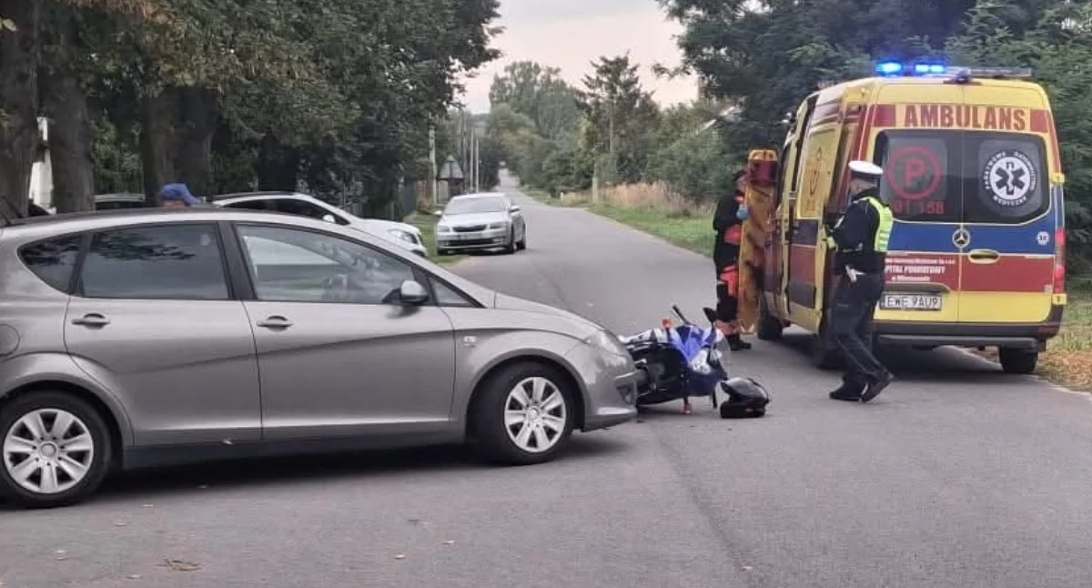 Na zdjęciu miejsce wypadku w miejscowości Tyble / Fot. KPP Wieruszów