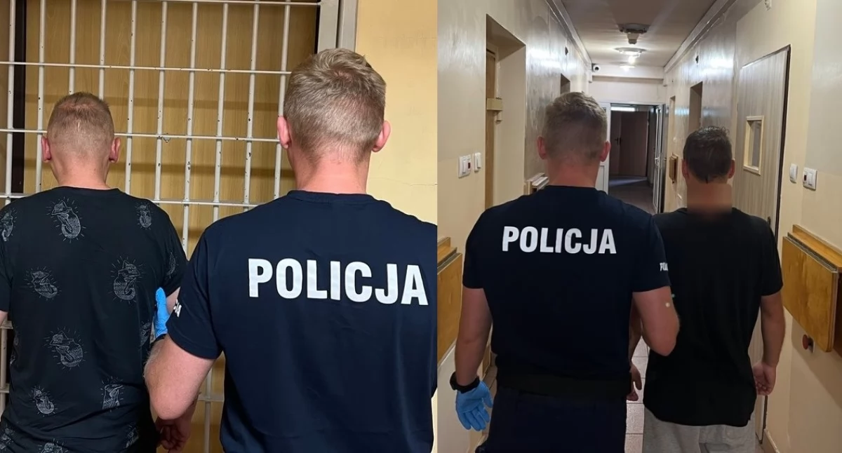 Na zdjęciu zatrzymani mężczyźni / Fot. KPP Pabianice