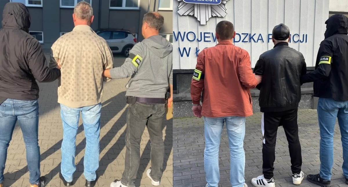 Na zdjęciu zatrzymane osoby / Fot. KWP Łódź