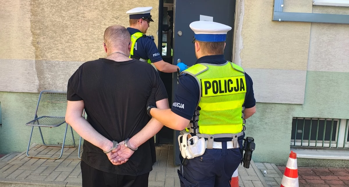 Na zdjęciu zatrzymany mężczyzna / Fot. KPP Pabianice