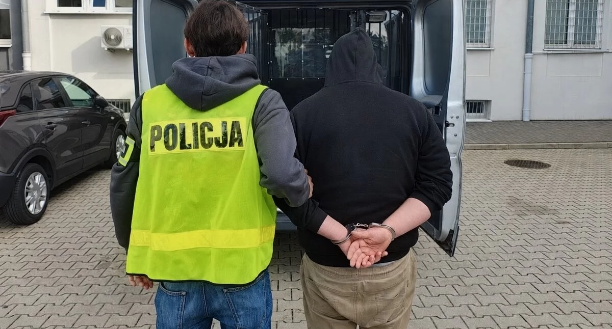 Na zdjęciu zatrzymany mężczyzna / Fot. KPP Zgierz 