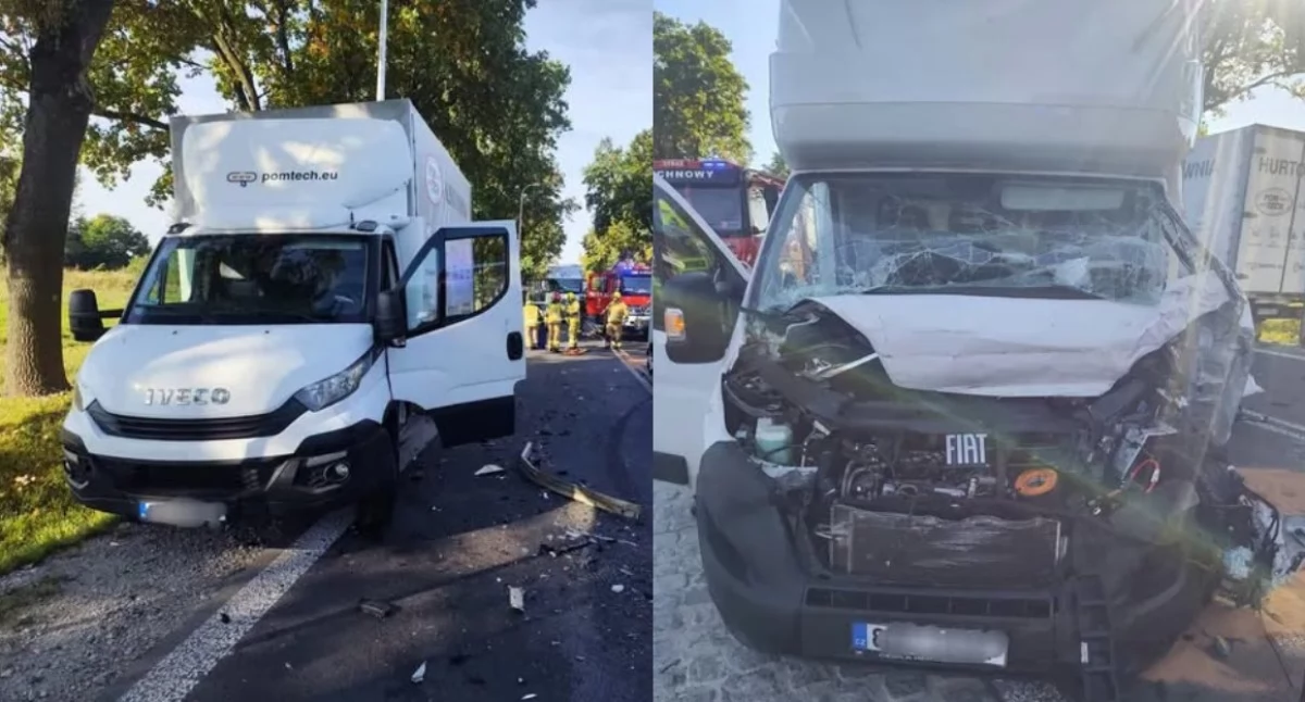 Na zdjęciu miejsce wypadku / Fot. Facebook / KP PSP Wieruszów