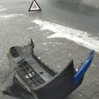 Na zdjęciu kolizja w Czarnożyłach, pow. wieluński. Zderzenie busa z ciężarówką / fot.:...