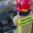 Zdjęcie pokazuje wypadek w miejscowości Bałucz. / fot.: KP PSP w Łasku