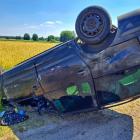 Wypadek w Świątkowicach w gminie Lututów / fot.: OSP KSRG Chojny