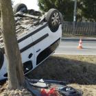 Zdjęcie z miejsca wypadku w m. Łyskornia, gm. Białą, pow. wieluński / fot.: Joanna Major