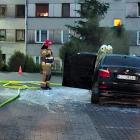 Zdjęcia z akcjo gaszenia płonącego samochodu w Działoszynie / fot.: Krzysztof Bularz 