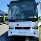 Na zdjęciu wypadek dwóch autokarów wiozących dzieci na A4 / fot.: KPP w Mysłowicach