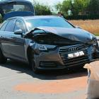 Na zdjęciu wypadek busa i osobówki w m. Wróblew (gm. Skomlin, pow. wieluński) / fot.:...
