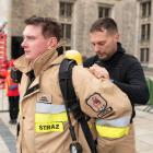 Na zdjęciu Kamil Żuberek oraz Przemysław Pająk z OSP Dąbrowa podczas Mistrzostw Polski...