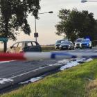 Na zdjęciu wypadek i pożar auta i motocykla w Pątnowie na DK43 / fot.: Joanna Major