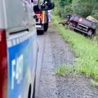 Ciągnik rolniczy w rowie / fot.: KPP Radomsko