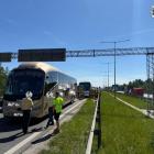 Na zdjęciu wypadek dwóch autokarów wiozących dzieci na A4 / fot.: KPP w Mysłowicach