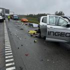 Zdjęcie z karambolu na autostradzie A1 pod Częstochową / fot.: Pomoc drogowa DIM Car