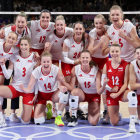 Na zdjęciu reprezentacja Polski siatkarek/fot.TVP Sport