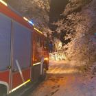 Akcja strażaków z OSP KSRG Działoszyn i OSP Trębaczew. Na zdjęciu usuwanie z drogi...