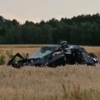 Na zdjęciu wypadek na DK43 w Dzietrznikach (gm. Pątnów, pow. wieluński) / fot.: Joanna...